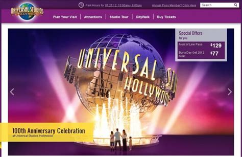 universal studios website.